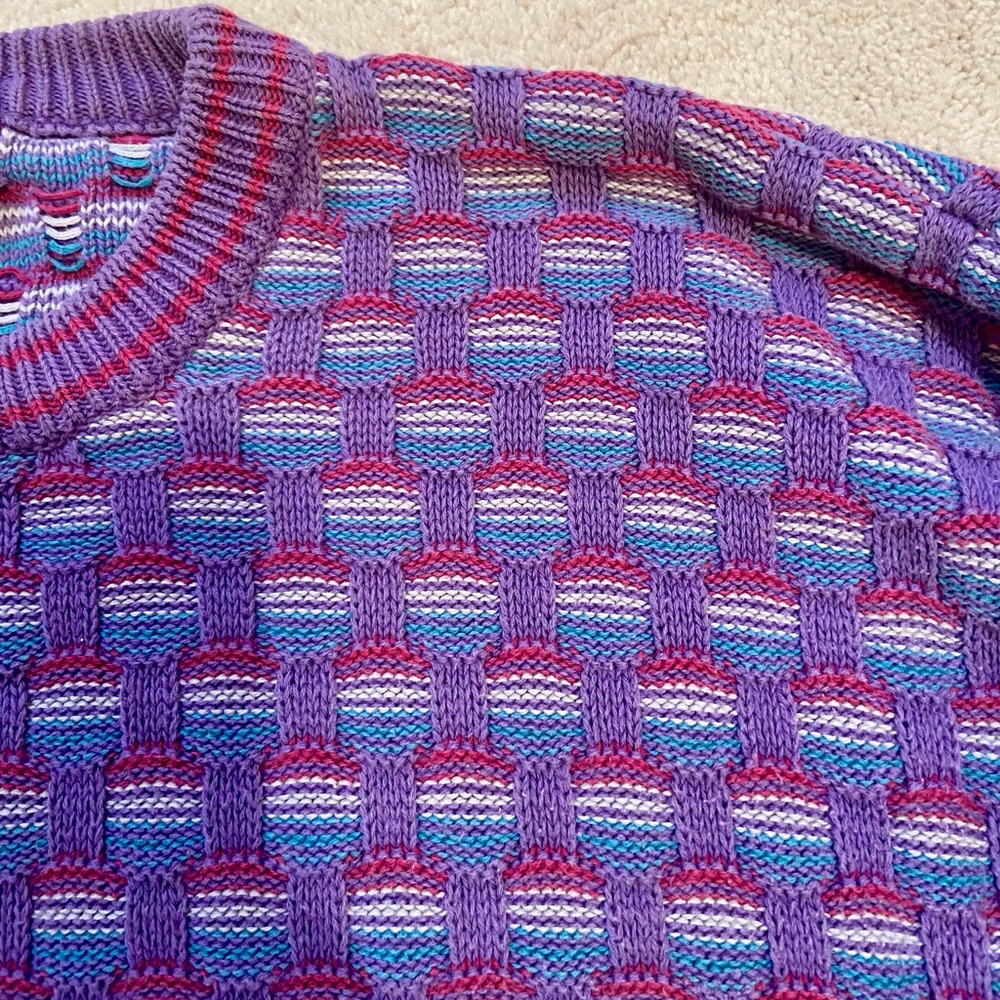 Vintage Colours by Alexander Julian 1980s
100 Percent Cotton Colorful Sweater - Picture 4 of 8